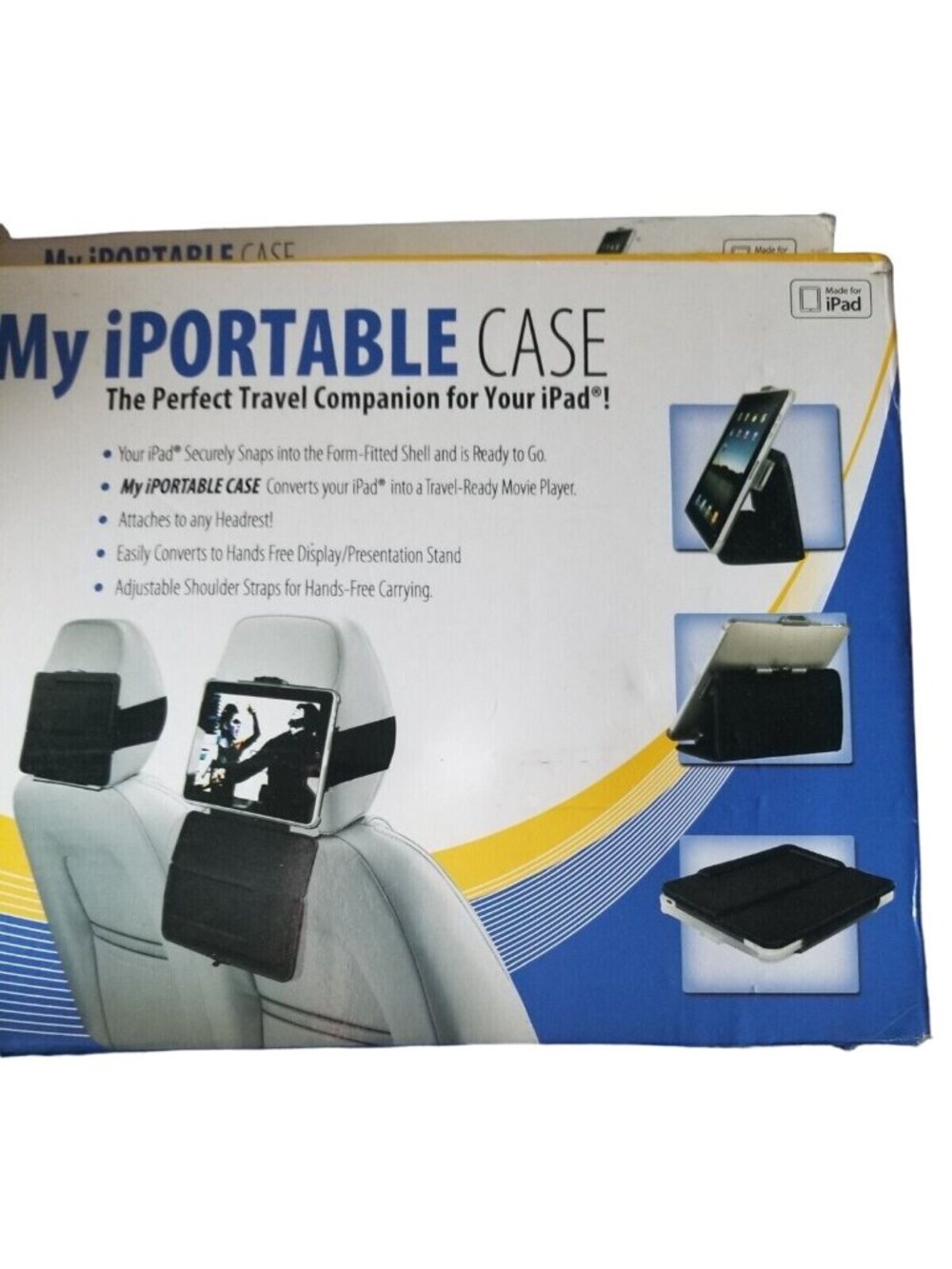 My Iportable Case Travel case for Ipad  Holds Ipad on the back of seat